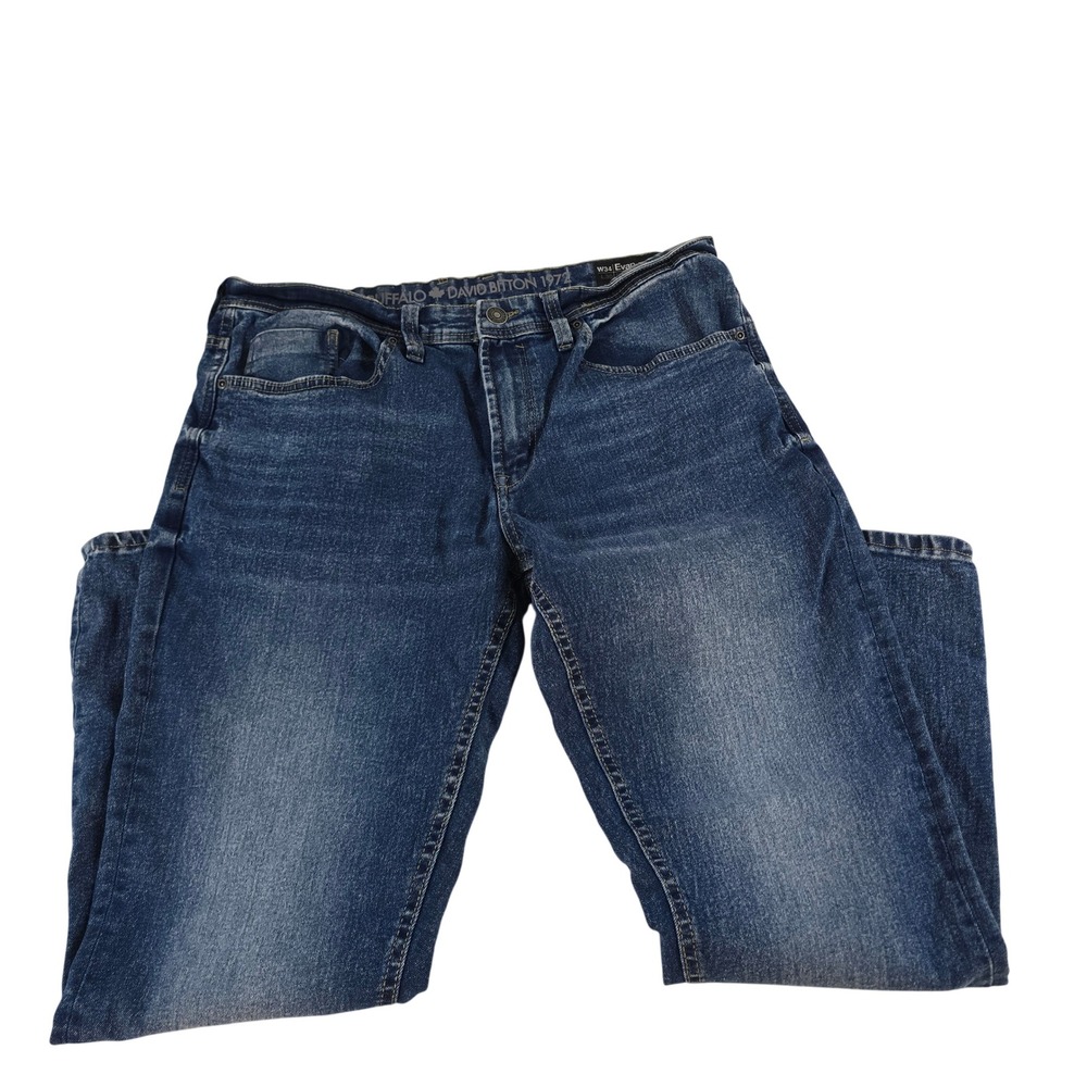 Buffalo David Bitton Evan-X Slim Straight Stretch Jeans Blue 34x30 Mens 14985